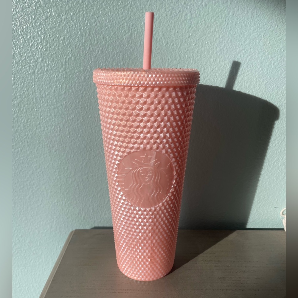 Starbucks Pink Pearl Studded Tumbler Venti Cup NEW